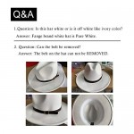 Men & Women Panama Hat Classic Wide Brim Fedora Hat with Belt Buckle