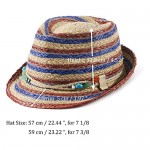 Men Women Fedora Hats Raffia Straw Trilby Hat Short Brim Summer Straw Sun Hat Panama Hats with Band