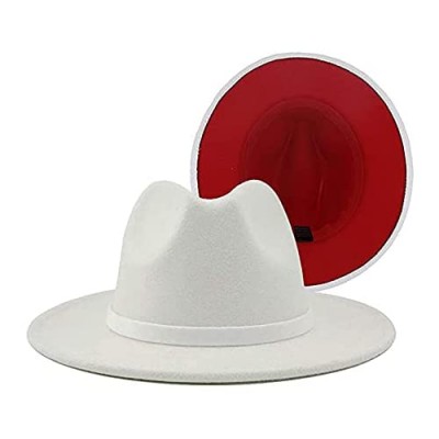 SAJUZEN Womens & Mens Fedora Hats  Two Tone Wide Brim Fedora Hats for Women Men