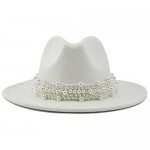 Vintage Black Fedora Hats for Women Fashion Wide Brim Ladies Panama Hat