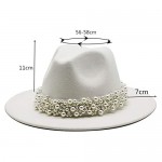 Vintage Black Fedora Hats for Women Fashion Wide Brim Ladies Panama Hat