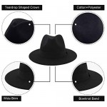 Women Classic Wide Brim Fedora Hat Two Tone Hat with Band Adjustable Patchwork Colors Panama Hat