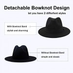 Women Classic Wide Brim Fedora Hat Two Tone Hat with Band Adjustable Patchwork Colors Panama Hat