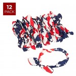 American Flag Bowknot Headband Accessories for Women (One Size 12 Pack)