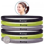 Athlé Skinny Sports Thin Headbands 6 Pack - Men’s and Women’s Elastic Hair Bands with Non Slip Silicone Grip - Lightweight and Comfortable Sweatbands Keep You Cool and Dry