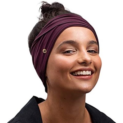 BLOM Original Headbands for Women. Wear for Yoga  Fashion  Working Out  Travel  or Running. Multi Style Design for Hair Styling and Active Living. Wear Wide Turban Knotted. Responsibly Made in Bali.