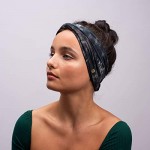 BLOM Original Tie Dye Headbands for Women. Traditionally dyed in Bali. Wear for yoga fashion working out travel or running. Wear wide turban knotted. Multi style design. (Stormy)