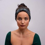 BLOM Original Tie Dye Headbands for Women. Traditionally dyed in Bali. Wear for yoga fashion working out travel or running. Wear wide turban knotted. Multi style design. (Stormy)