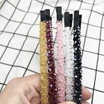 Casualfashion 6Pcs Bling Bling Double Rows Crystal Rhinestone Headband for Women Girls Thin Hair Hoop Fashion