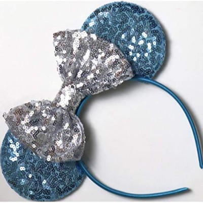 CLGIFT Cinderella Inspired Minnie Mouse Ears  Blue Mickey Mouse Ears  Princess Ears  Cinderella Minnie Ears  Rainbow Sparkle Mouse Ears Classic Red Sequin Minnie Ears (Cinderella)