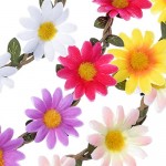 eBoot Multicolor Daisy Flower Headband Crown with Adjustable Elastic Ribbon 5 Pieces (Multicolor B)