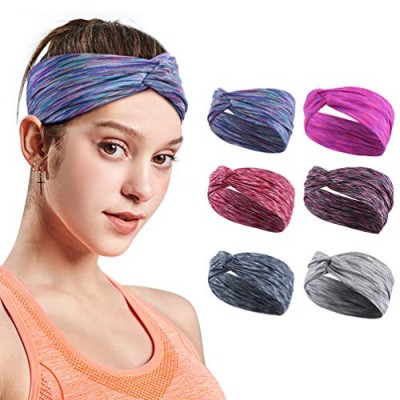 Headbands For Women  Yoga Running Sports Cotton Headbands Tie Dye Elastic Non Slip Sweat Headbands Workout Fashion Hair Bands boho headbands for Girls