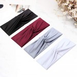 Huachi Women Headbands Headwraps Twisted Wide Elastic Turban Thick Hair Accessories 8 Pack