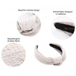 Knotted Headbands for Women Go with Everything . White Trendy Top Knot headband for women Fashion is Adjustable and Comfy. Cute White Headband Gets Many Compliments. Well Made Tweed White head band
