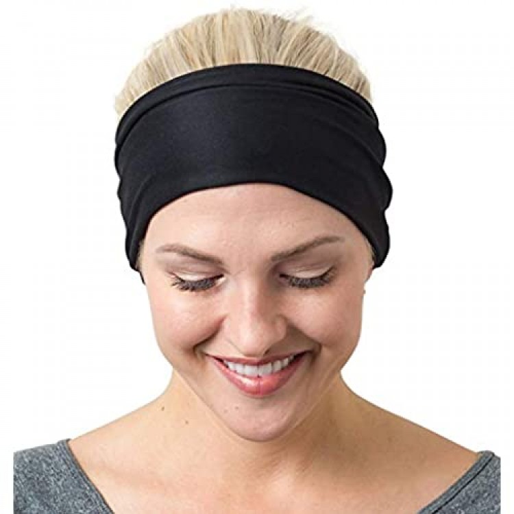 RiptGear Wide Headbands for Women - Workout Headbands for Yoga Running and Gym - Cute Thick Non-Slip Sweat Bands