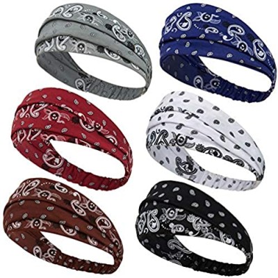 Sweat Wicking Stretchy Athletic Bandana Headbands for Women/Head wrap/Yoga Headband/Head Sarf/Best Looking Head Band for Sports or Fashion  or Exercise