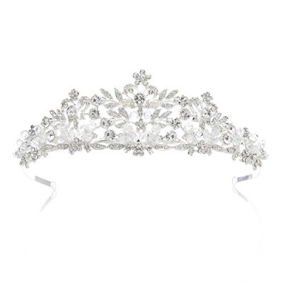 SWEETV Fairytale Rhinestone Princess Crown Wedding Tiara Party Hats Pageant Hair Jewelry  Silver+Clear