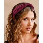 Turban Headbands for Women Boho Wide Twist Head Bands Headwraps Thick Fashion Hair Accessories Solid Color