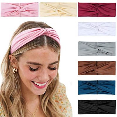 Turban Headbands for Women Boho Wide Twist Head Bands Headwraps Thick Fashion Hair Accessories  Solid Color