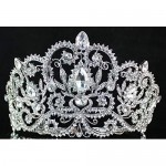 Victorian Clear White Austrian Rhinestone Crystal Tiara Crown With Hair Combs Princess Queen Headband Headpiece Jewelry Beauty Contest Birthday Bridal Prom Pageant Silver T1505 (Clear)