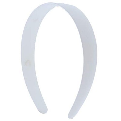 White 1 Inch Plastic Hard Headband with Teeth Head band Women Girls (Motique Accessories)