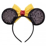 YanJie Mouse Ears Bow Headbands Glitter Party Yellow Princess Decoration Cosplay Costume for Girls & Women (Yellow-Mickey)