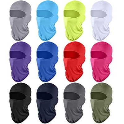 12 Pieces Sun Protection Balaclava UV Protection Full Face Cover Windproof Dustproof Balaclava for Outdoor Sports