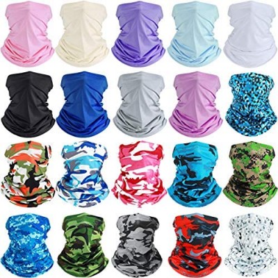 20 Pieces Summer UV Protection Neck Gaiter Scarf Balaclava Cooling Breathable Face Cover Scarf