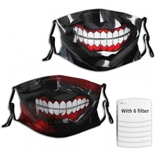 2PCS Men's Mouth Mask with 6 Filters  Adjustable Washable Reusable Face Cover Neck Gaiter Bandana for Youth and Adult