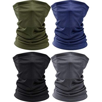 4 Pieces Summer Face Scarf Mask Dust Sun Protection Thin Breathable Neck Gaiter Windproof Running Fishing Cycling Cool Bandana (Black  Green  Navy  Grey)