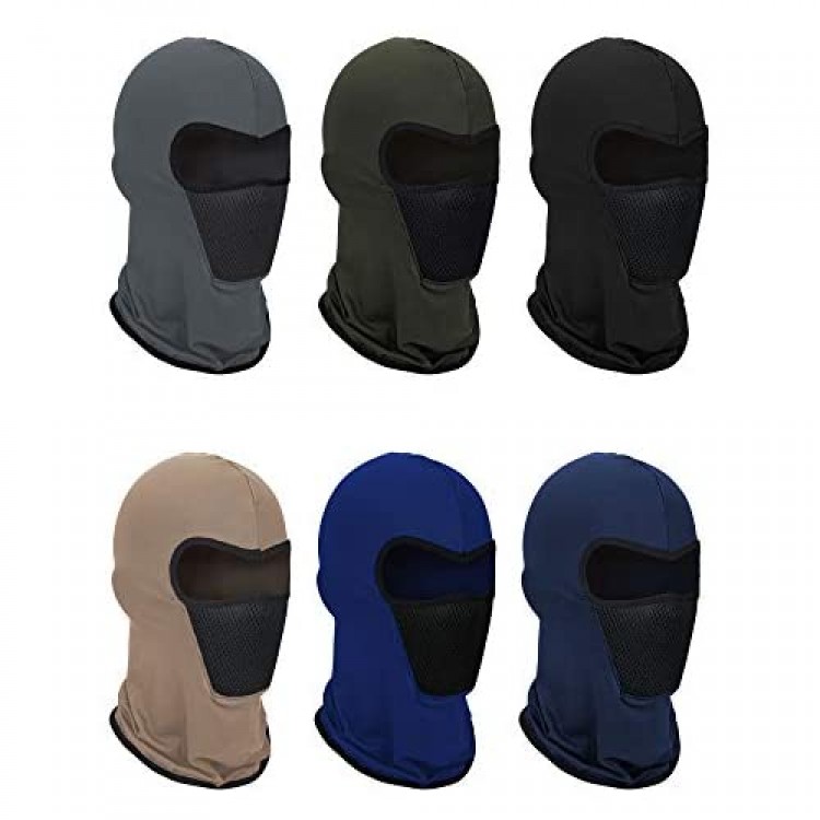 6 Pieces Summer Balaclava Face Mask Breathable Sun Dust Protection Mask Long Neck Cover for Outdoor Activities