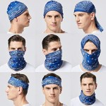 8 Pack Bandana Headbands for Women Men Sweat Wicking Neck Gaiter Balaclava Head Scarf Sweat-wicking & Breathable