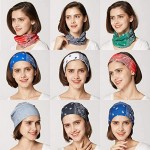 8 Pack Bandana Headbands for Women Men Sweat Wicking Neck Gaiter Balaclava Head Scarf Sweat-wicking & Breathable