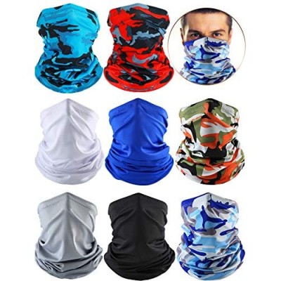 8 Pieces Summer UV Protection Neck Gaiter Scarf Balaclava Cooling Breathable Face Cover Scarf