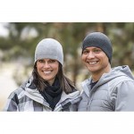 Cascade Mountain Tech Merino Wool Blend Beanie Hats for Men and Women - Outdoor Cold Weather - 2 Pack Grey and Black