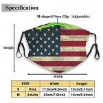 Cloth Face Mask Washable Reusable Adjustable Adult American Flag Face Mask with Filters Bandanas Balaclavas 4PC for Outdoor