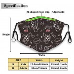 Face Mask Kuromi Face Cover Black Mask Washable for Women San-Rio for Men Breathable Reusable Neck Gaiter Windproof Anti Dust with Filters Balaclava Bandana Adjustable Cloth