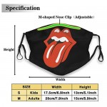Lescolton Rol-ling Stones Face Mask Breathable Dustproof Sports Outdoor Mouth Face Shiles Dust with Filter Oral Protection M Black