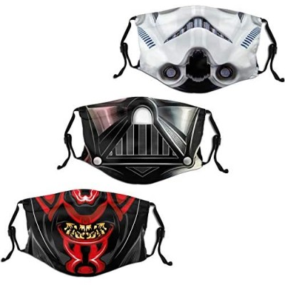Men Women's 3Pcs Face Mask Washable Face Mask with Adjustable EarLoops Bandana Balaclava Mouth Cover