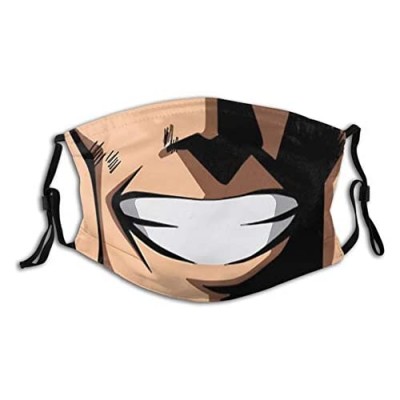 My Hero Academia All Might Adults Fashion Washable Dust and Windproof Mask Reusable Face Cover Adjustable Ear Straps Black