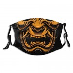Oni Samurai Face Mask with Filters Washable Reusable Scarf Balaclava for Women Men Adult Teens