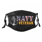 United States Navy Veteran-Face Mask with Filters Washable Reusable Scarf Balaclava for Women Men Adult Teens