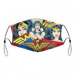 Wonder Woman Face Mask Girls Hero Comic Red Breathable Mouth Cover Washable Balaclava for Womens Men Adult Gifts 3Pack