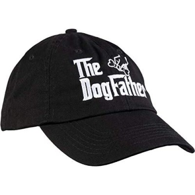 Ann Arbor T-shirt Co. The Dogfather | Funny Cute Dog Father Dad Owner Pet Doggo Pup Fun Humor Baseball Cap Hat Black
