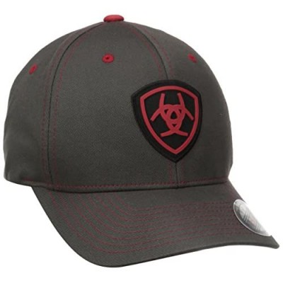 ARIAT Men's Gray Red Flex Fit Hat
