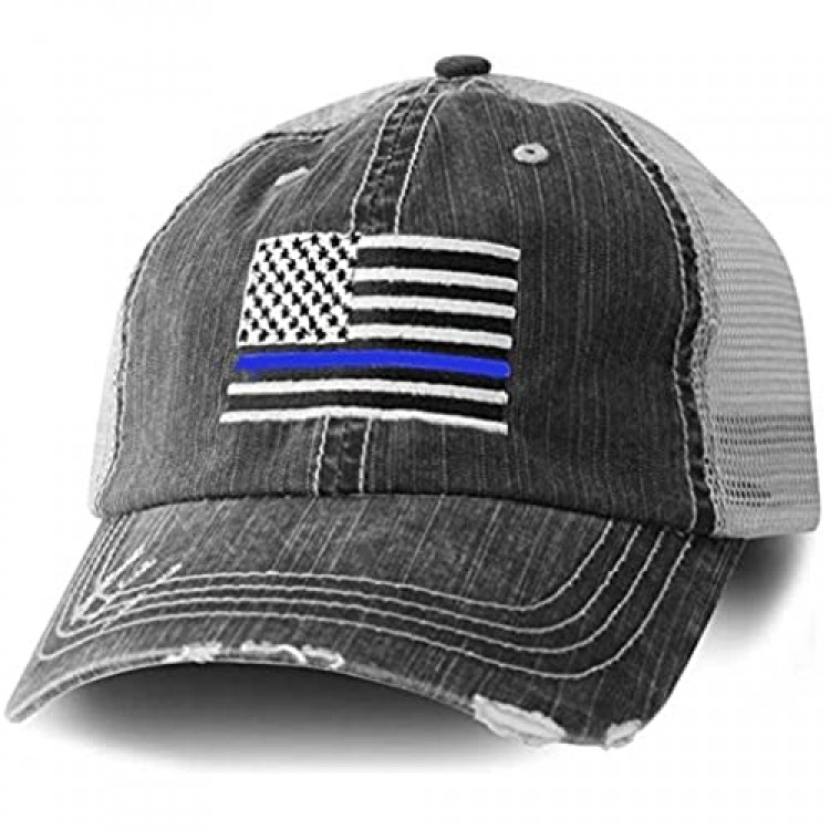 Blue Line American Flag Hat/Cap