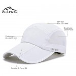 ELLEWIN Unisex Baseball Cap UPF 50 Unstructured Hat with Foldable Long Large Bill