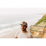 Everyday California ‘Marine Layer’ Snapback Grey Surfing Hat - Flat Brim Baseball Style Cap with Vegan Leather Patch