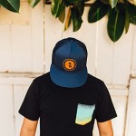 Everyday California 'Midway' Snapback Navy Blue Surf Hat - Baseball Style Cap with Vegan Leather Patch