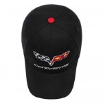 fit Corvette Baseball Hat Cap Men and Women Adjustable Car Logo Cap Loyal Team Fans Car Racing Motor Cap (Black Corvette)